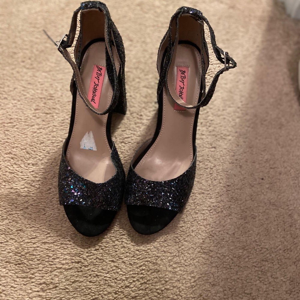 Vintage Betsey Johnson Sequin heel sandal